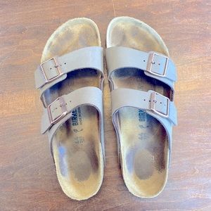Birkenstock Arizona sandals.